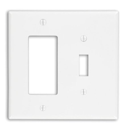 LEVITON Leviton 3824968 White 2 Gang Thermoplastic Nylon Rocker & Toggle Wall Plate 3824968